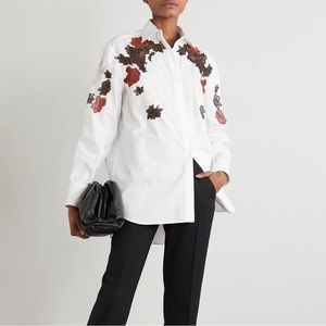 Valentino white lace trimmed cotton poplin shirt NWT IT 42 USA size 6